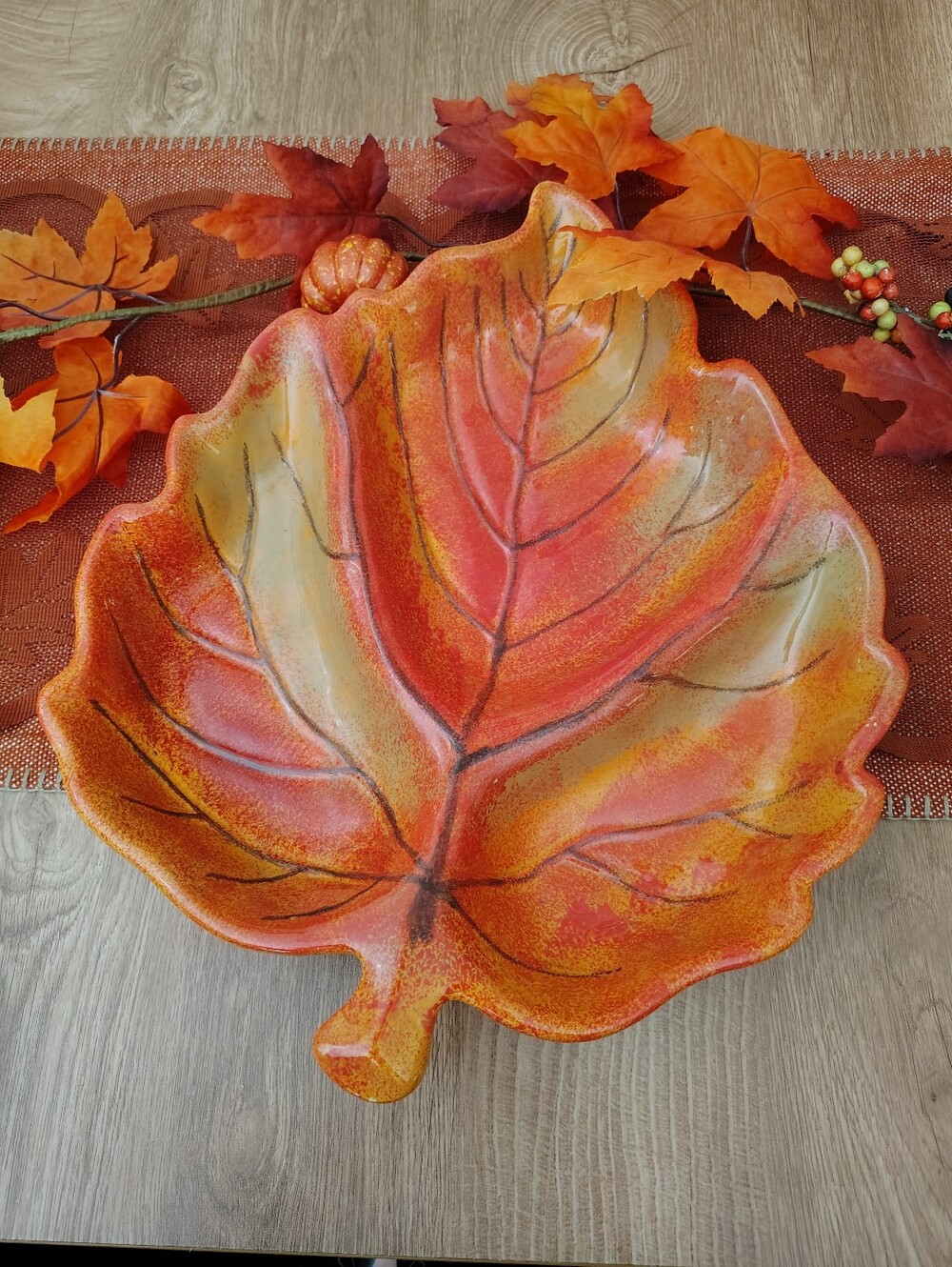 Autumn Leaf Ceramic Serving Platter